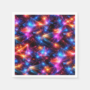 Neon Polygon Abstract with Explosions Napkins