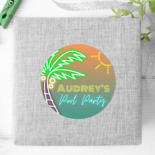 Neon Pool Party Sticker