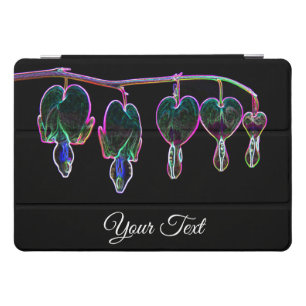 Neon-Pop-Art bleeding heart blossom with your text iPad Pro Cover