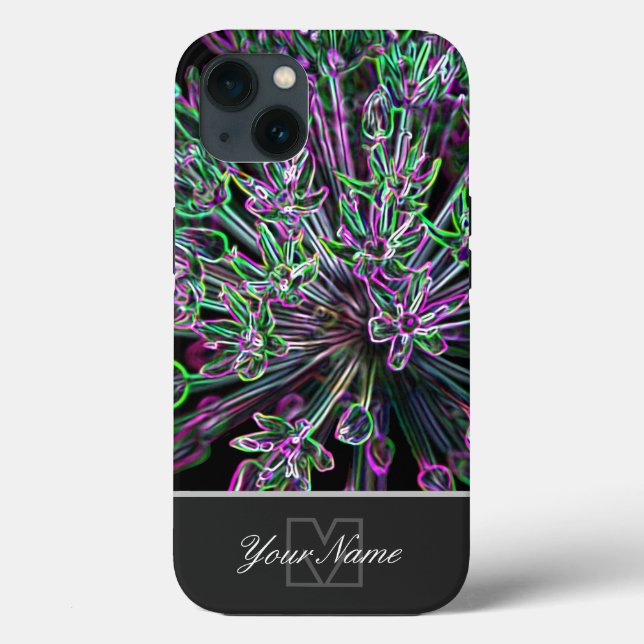 Neon-Pop-Art blossom macro with Monogram! Case-Mat Case-Mate iPhone Case (Back)