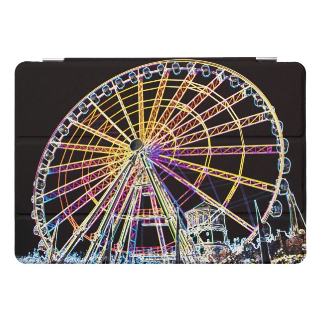 Neon-Pop-Art ferris wheel in Düsseldorf! iPad Pro Cover (Horizontal)