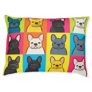 Neon Pop Art French Bulldog Dog Bed