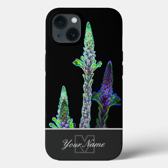 Neon-Pop-Art green blossom macro with Monogram! Ca Case-Mate iPhone Case (Back)