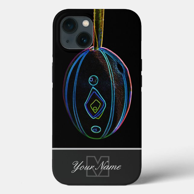 Neon-Pop-Art Happy Easter Egg with Monogram! Case-Mate iPhone Case (Back)