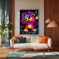 Neon Pop Art Modern Lion: Vibrant and Playful 