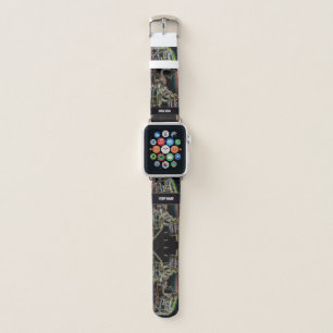 Neon-Pop-Art old telephone on noble black Apple Watch Band