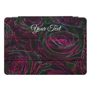 Neon-Pop-Art red roses flowers with your text! iPad Pro Cover