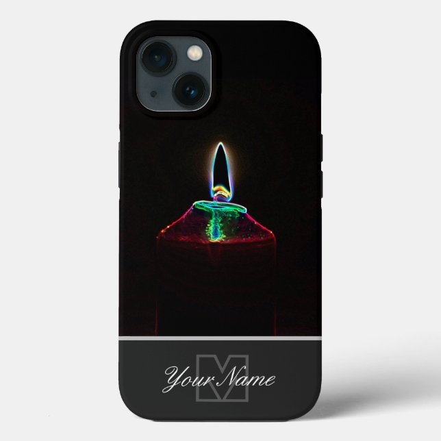 Neon-Pop-Art romantic candle light with Monogram! Case-Mate iPhone Case (Back)