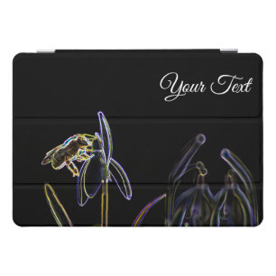 Neon-Pop-Art snowdrop flower bee and your text! iPad Pro Cover