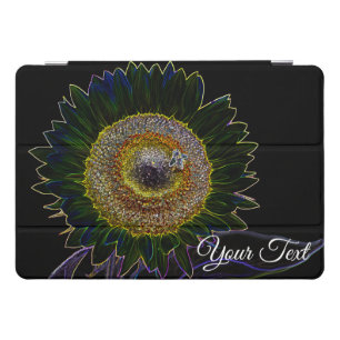 Neon-Pop-Art sunflower with bee and your text! iPad Pro Cover