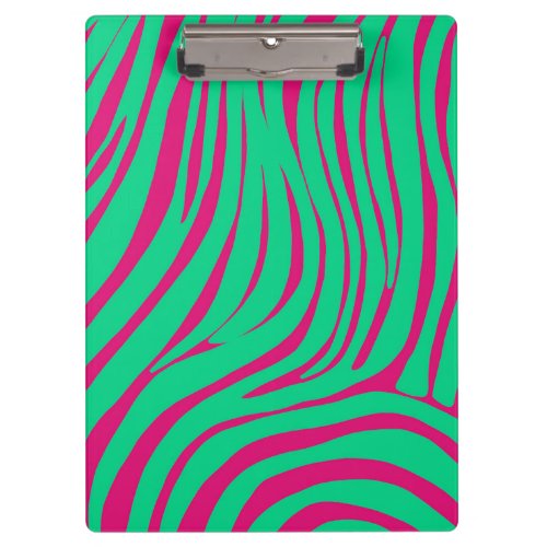Neon Pop Art Zebra Pattern Clipboard