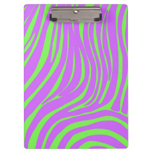 Neon Pop Art Zebra Pattern Clipboard