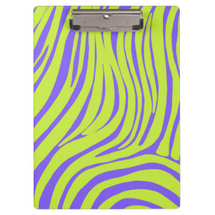 Neon Pop Art Zebra Pattern Clipboard