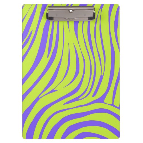Neon Pop Art Zebra Pattern Clipboard