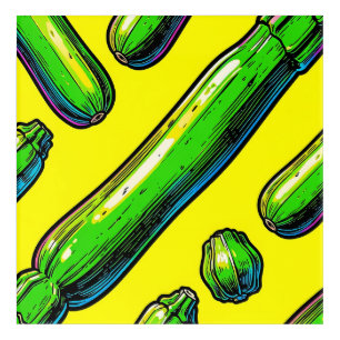 Neon Pop Art Zucchini Pattern