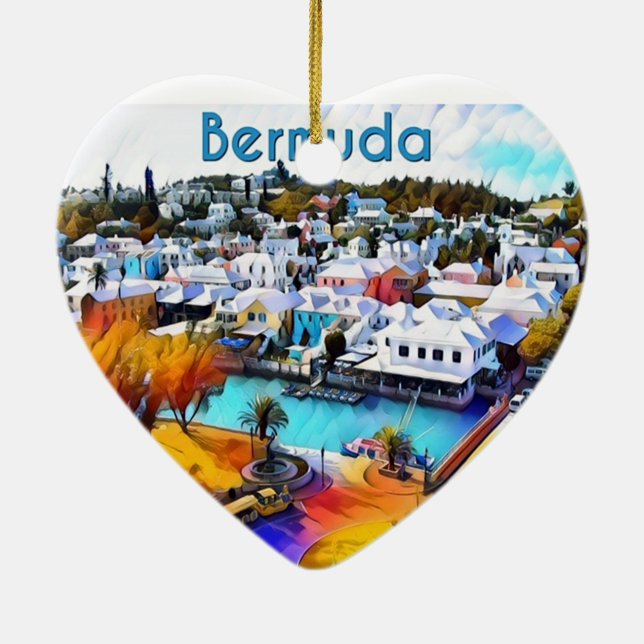 Neon Pop Bermuda Ceramic Ornament (Back)