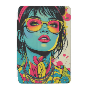 Neon Pop Diva Portrait – Bold & Vibrant Retro Art iPad Mini Cover