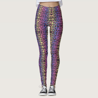 Neon Pop Leopard Print Leggings - Bold and Stylish