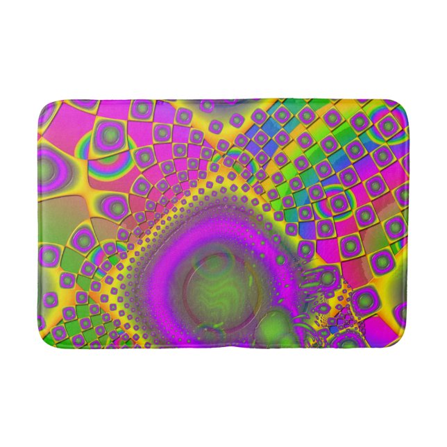 Neon Pop Paper Psychedelic  Bath Mat (Front)
