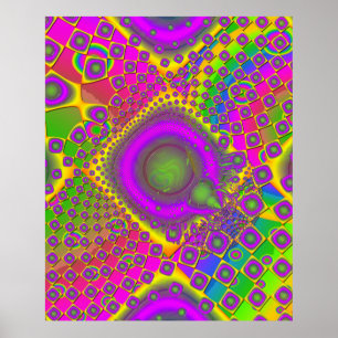 Neon Pop Paper Psychedelic  Poster