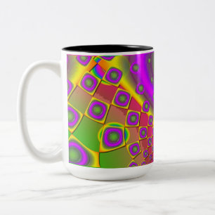 Neon Pop Paper Psychedelic Two-Tone Coffee Mug
