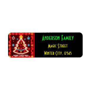 Neon Popular Christmas Holiday Collection Label