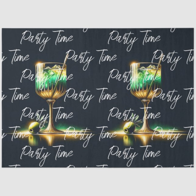 Neon Popular Party Time Personalized Tissue Paper (Front)