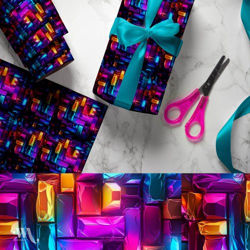 Neon Prism Party Wrapping Paper