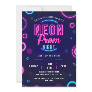 Neon Prom Night Invitation