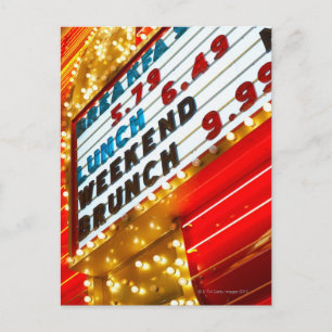 Neon promotional sign at casino, Las Vegas Postcard