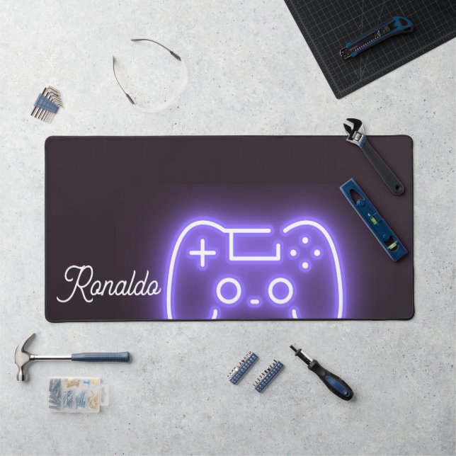 NEON PS4 handle custom name  Desk Mat (Workstation)
