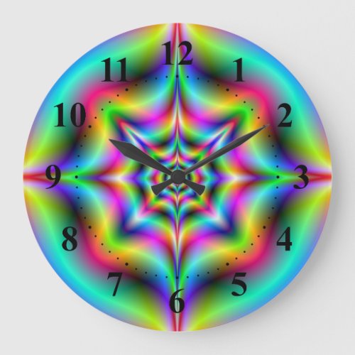 Neon Psychedelia Wall Clock