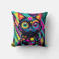 ✨ Neon Psychedelic Cat – Pop Art Design 🎨🐱