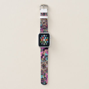Neon Psychedelic Luxury Lounge Art Apple Watch Band