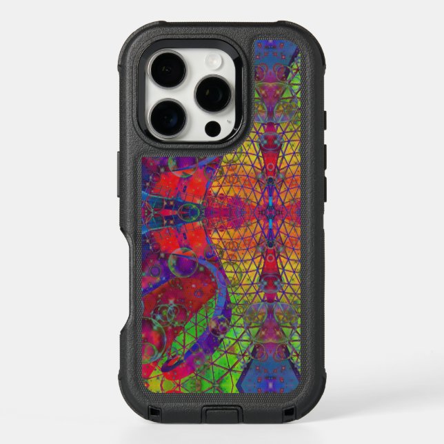 Neon Psychedelic phone case with bubbles! (Back)