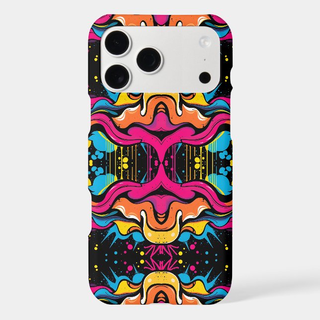 Neon Psychedelic Wave Seamless Pattern Case-Mate iPhone Case (Back)