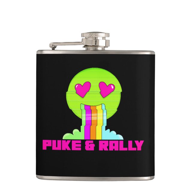 Neon Puke & Rally Flask | Party Comeback Hip Flask (Front)