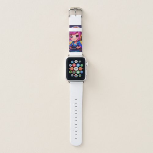 Neon Pulse Futuristic Gaming Controller Logo Apple Watch Band
