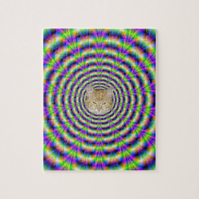 Neon Pulse Puzzle + cat (Vertical)