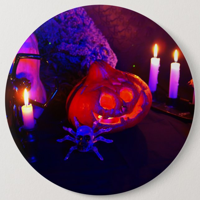 Neon pumpkins button (Front)