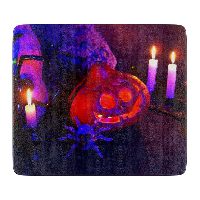 Neon pumpkins cutting board (Front)