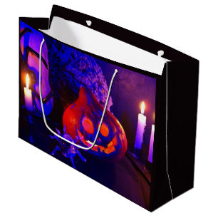 Neon pumpkins large gift bag