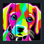 Neon Puppy Pop Art<br><div class="desc">A vibrant and colorful pop art portrait of a cute puppy,  perfect for pet lovers and modern style (This Design Made With AI). Place Order Today and Embrace the Joy of Shopping!</div>