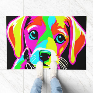Neon Puppy Pop Art Doormat