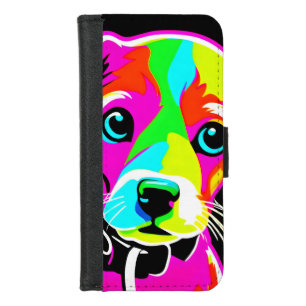 Neon Puppy Pop Art iPhone 8/7 Wallet Case