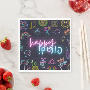 Neon Purim Napkins