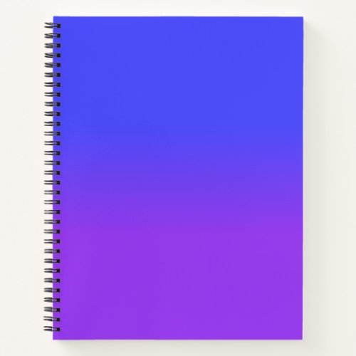 Neon Purple and Bright Neon Blue Ombr Shade Color Notebook