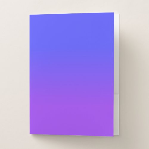 Neon Purple and Bright Neon Blue Ombr Shade Color Pocket Folder