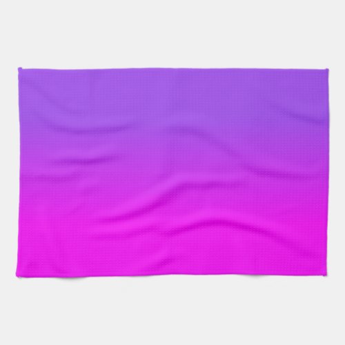 Neon Purple and Hot Pink Ombre Shade Color Fade Kitchen Towel