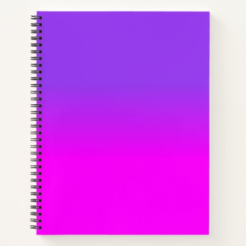 Neon Purple and Hot Pink Ombre Shade Color Fade Notebook